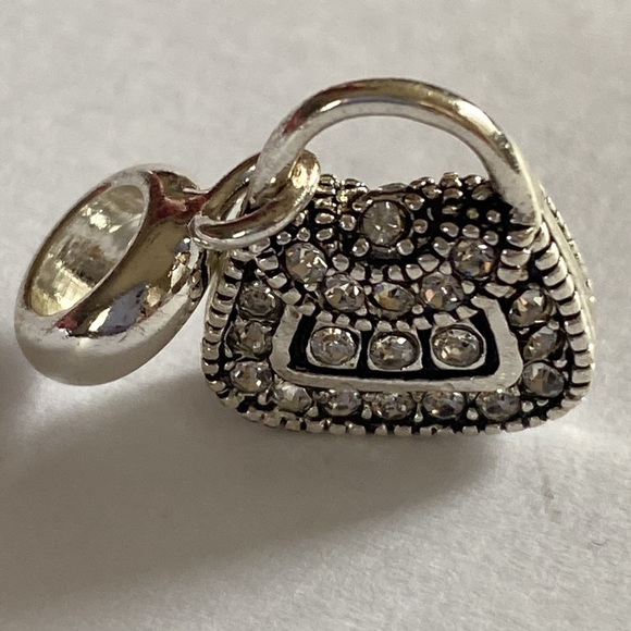 Purse Pocketbook Silver-tone Charm for Bracelet or Necklace - Picture 2 of 10